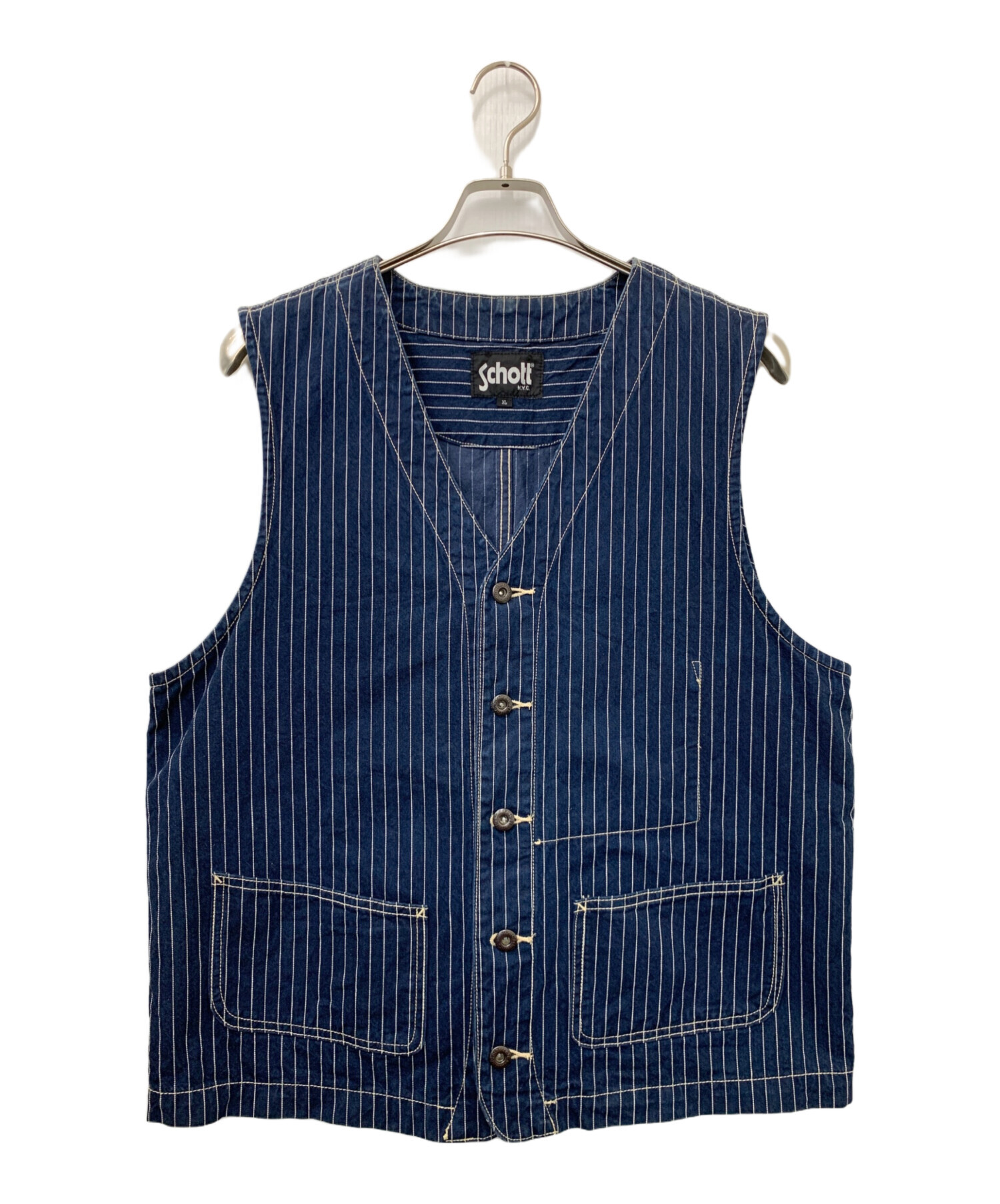 中古・古着通販】Schott (ショット) OLD HICKORY VEST ネイビー サイズ