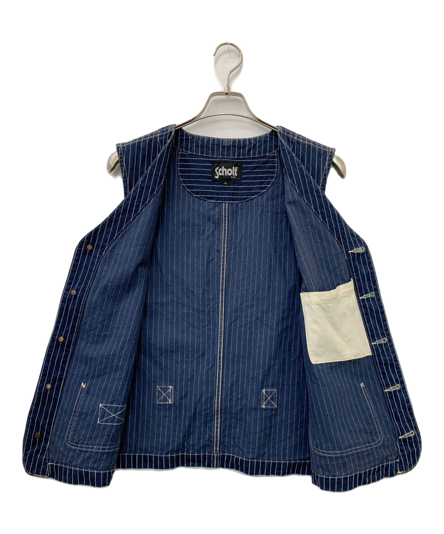 中古・古着通販】Schott (ショット) OLD HICKORY VEST ネイビー サイズ