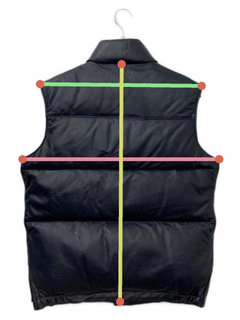 中古・古着通販】Schott (ショット) ラムレザーダウンベスト ネイビー