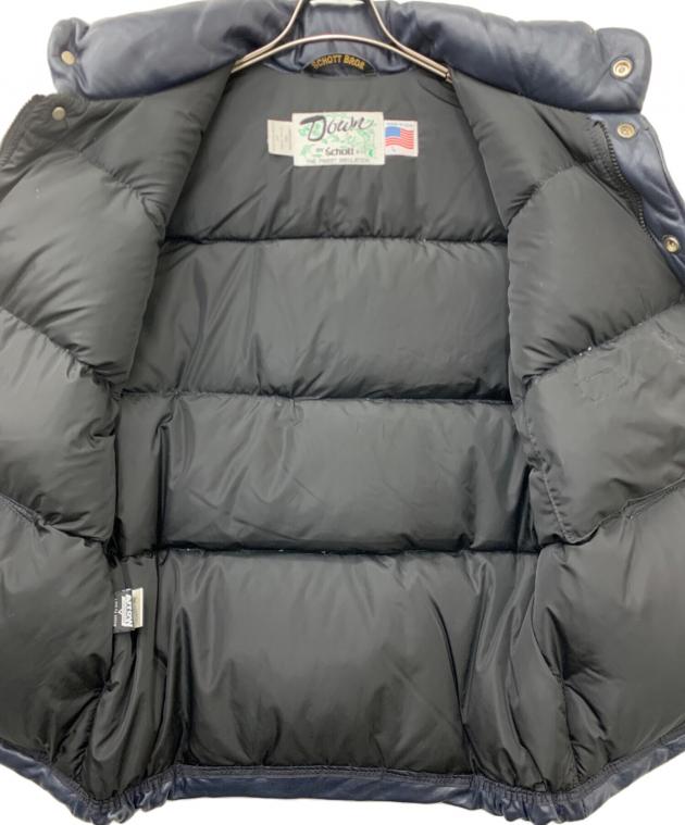 中古・古着通販】Schott (ショット) ラムレザーダウンベスト ネイビー