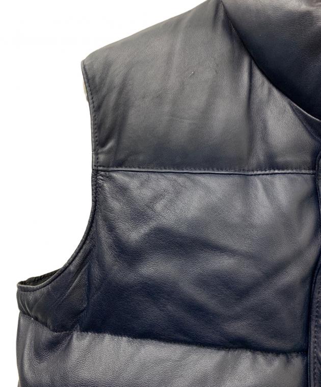 中古・古着通販】Schott (ショット) ラムレザーダウンベスト ネイビー