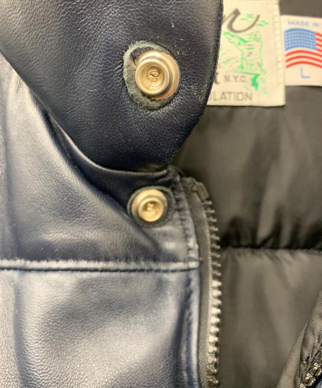 中古・古着通販】Schott (ショット) ラムレザーダウンベスト ネイビー