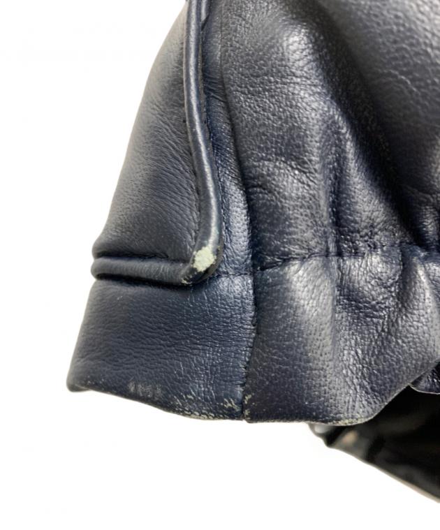 中古・古着通販】Schott (ショット) ラムレザーダウンベスト ネイビー