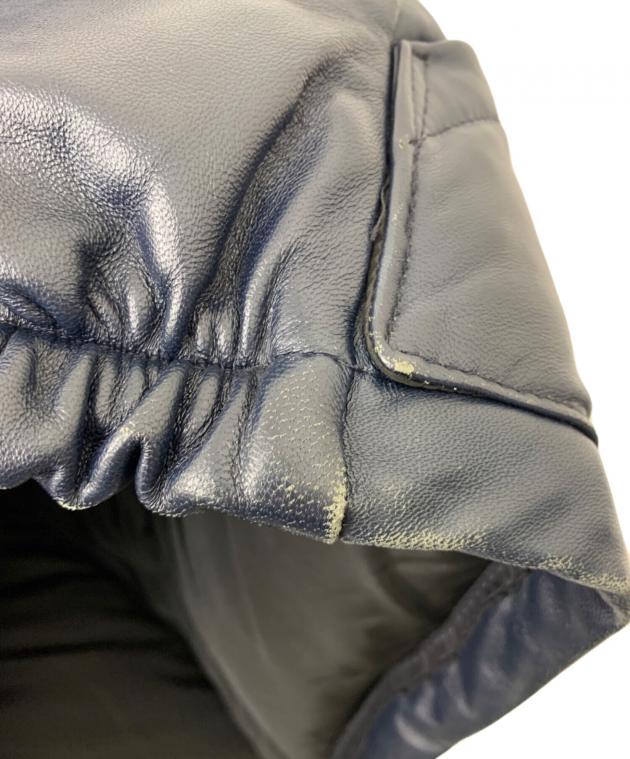 中古・古着通販】Schott (ショット) ラムレザーダウンベスト ネイビー
