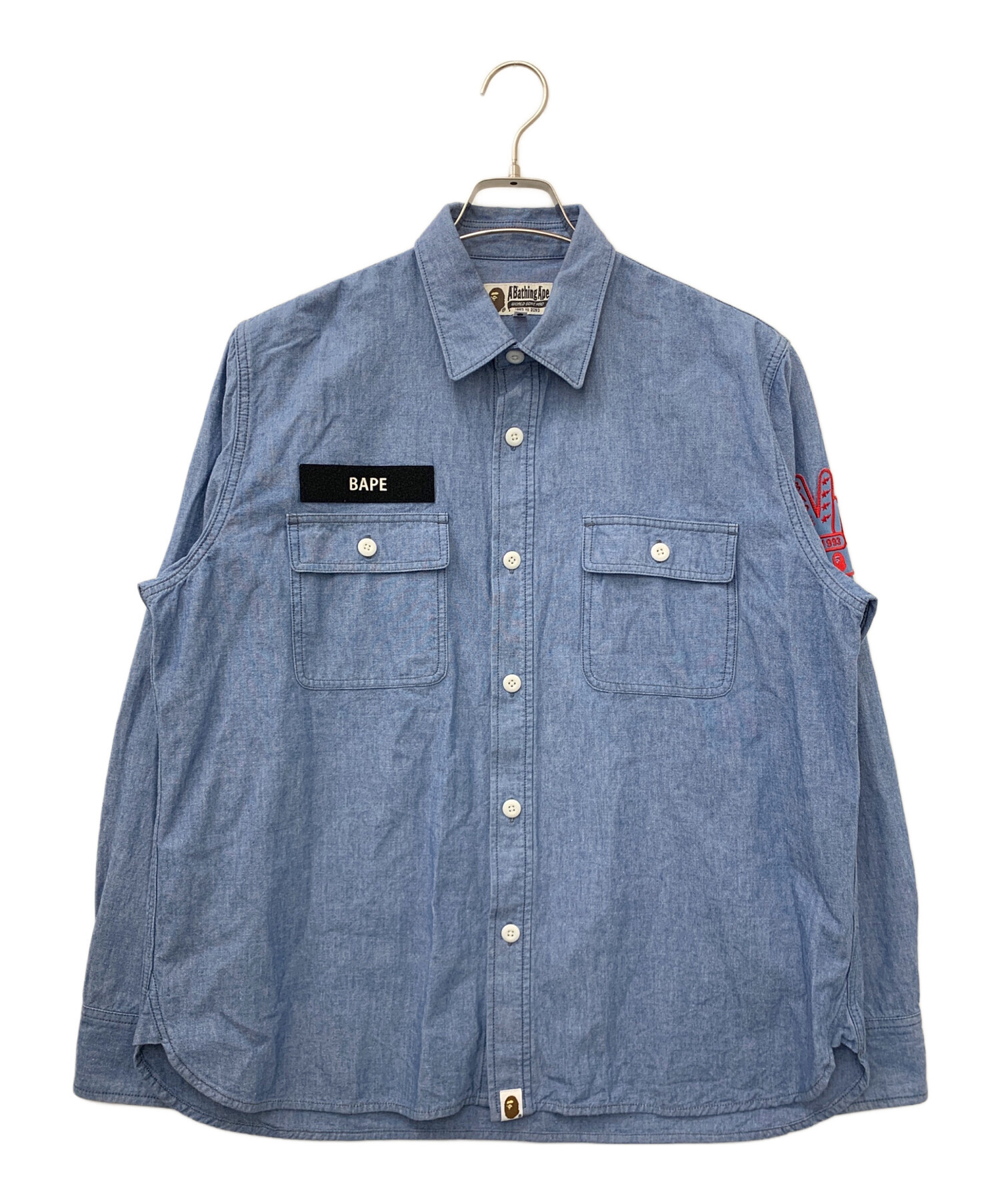 エイプ A BATHING APE シャツ M  中古  新品同様 中古・古着通販】A BATHING APE (アベイシングエイプ) 長袖シャツ