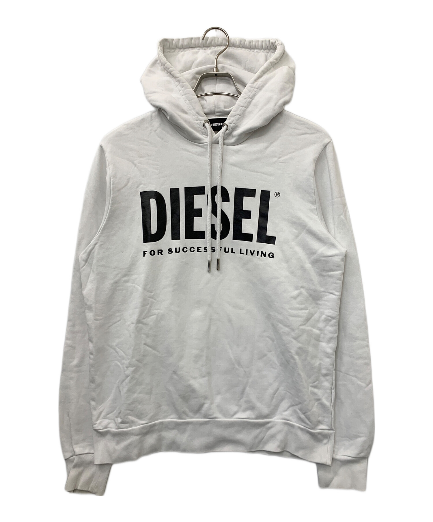 中古・古着通販】DIESEL (ディーゼル) プルオーバーパーカー ホワイト