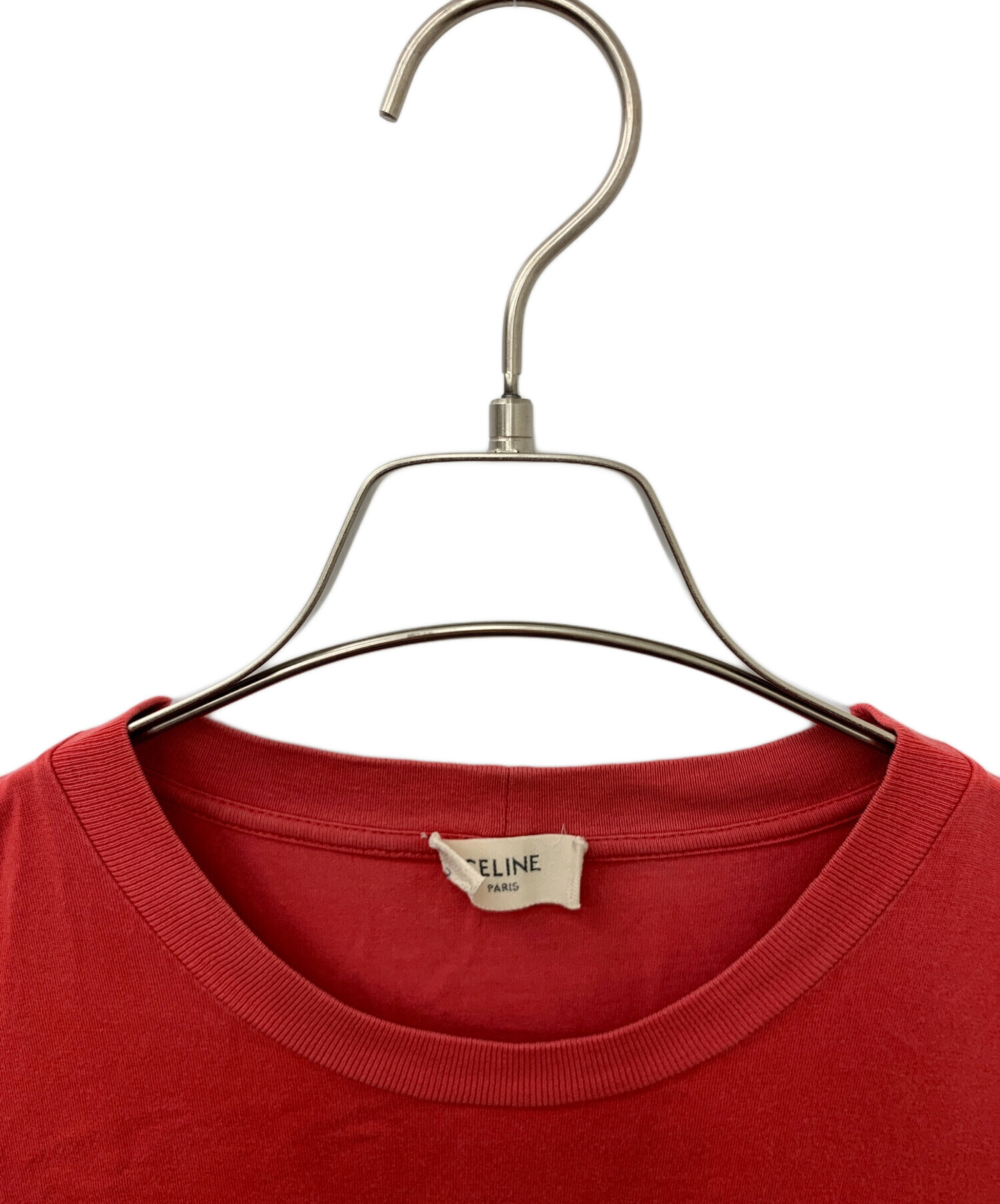 中古・古着通販】CELINE (セリーヌ) ルーズロゴTシャツ レッド サイズ