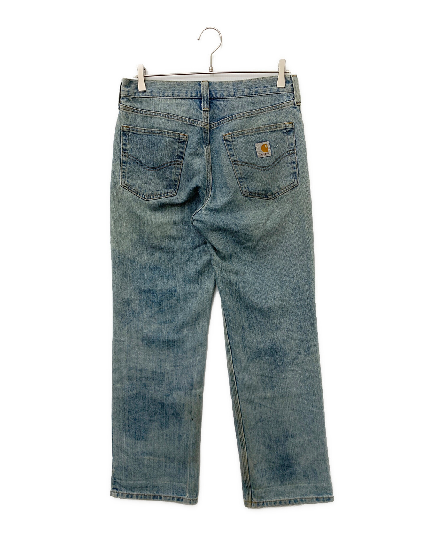 カーハート ライトブルー リラックスフィット　デニムパンツ古着　ダメージ W34 Carhartt