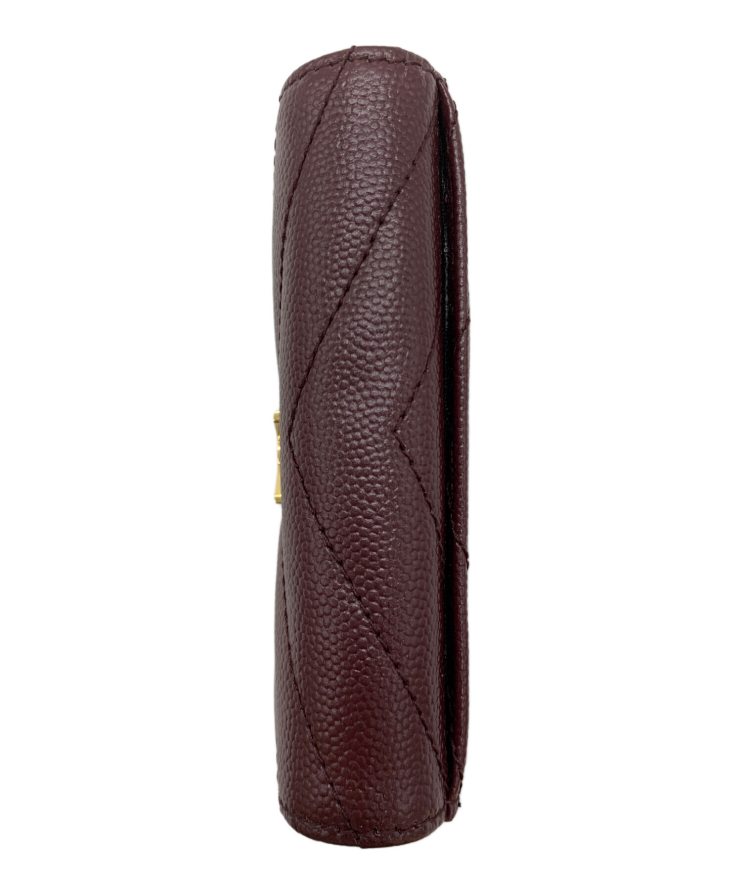 Saint Laurent 三つ折り財布 ボルドー 中古・古着通販】Saint Laurent Paris (サンローランパリ) コンパクト