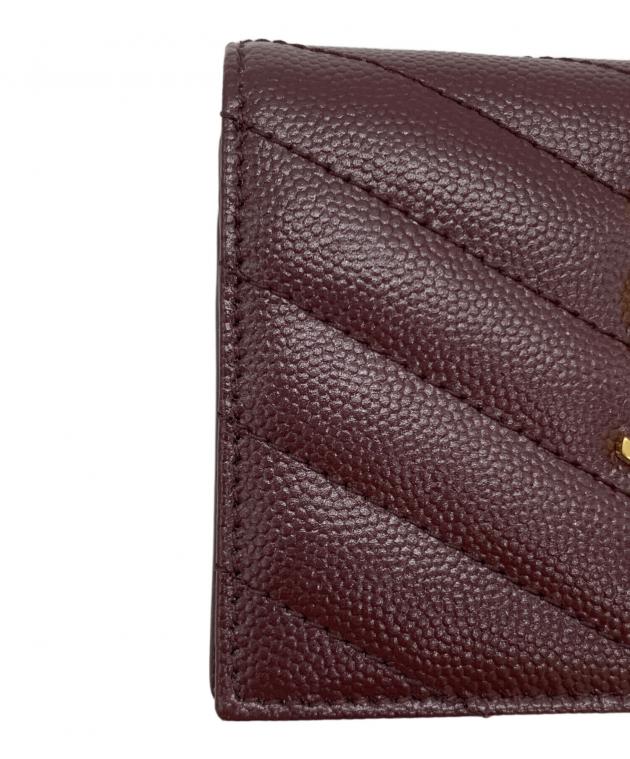 ハ*ン様 SAINT LAURENT 三つ折り財布 ボルドー 中古・古着通販】Saint Laurent Paris (サンローランパリ) コンパクト