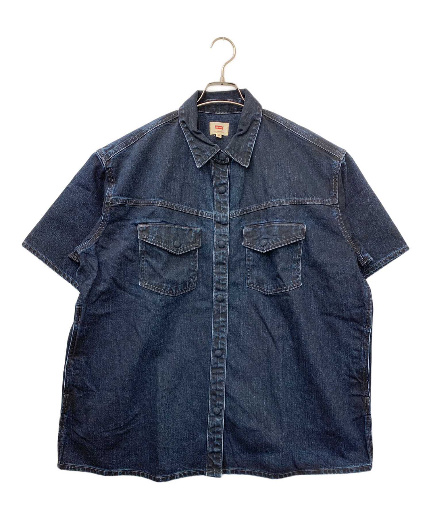  ダークブルー デニム半袖シャツ 中古・古着通販】LEVI'S (リーバイス) WELLTHREAD® ROSEWOOD半袖デニム