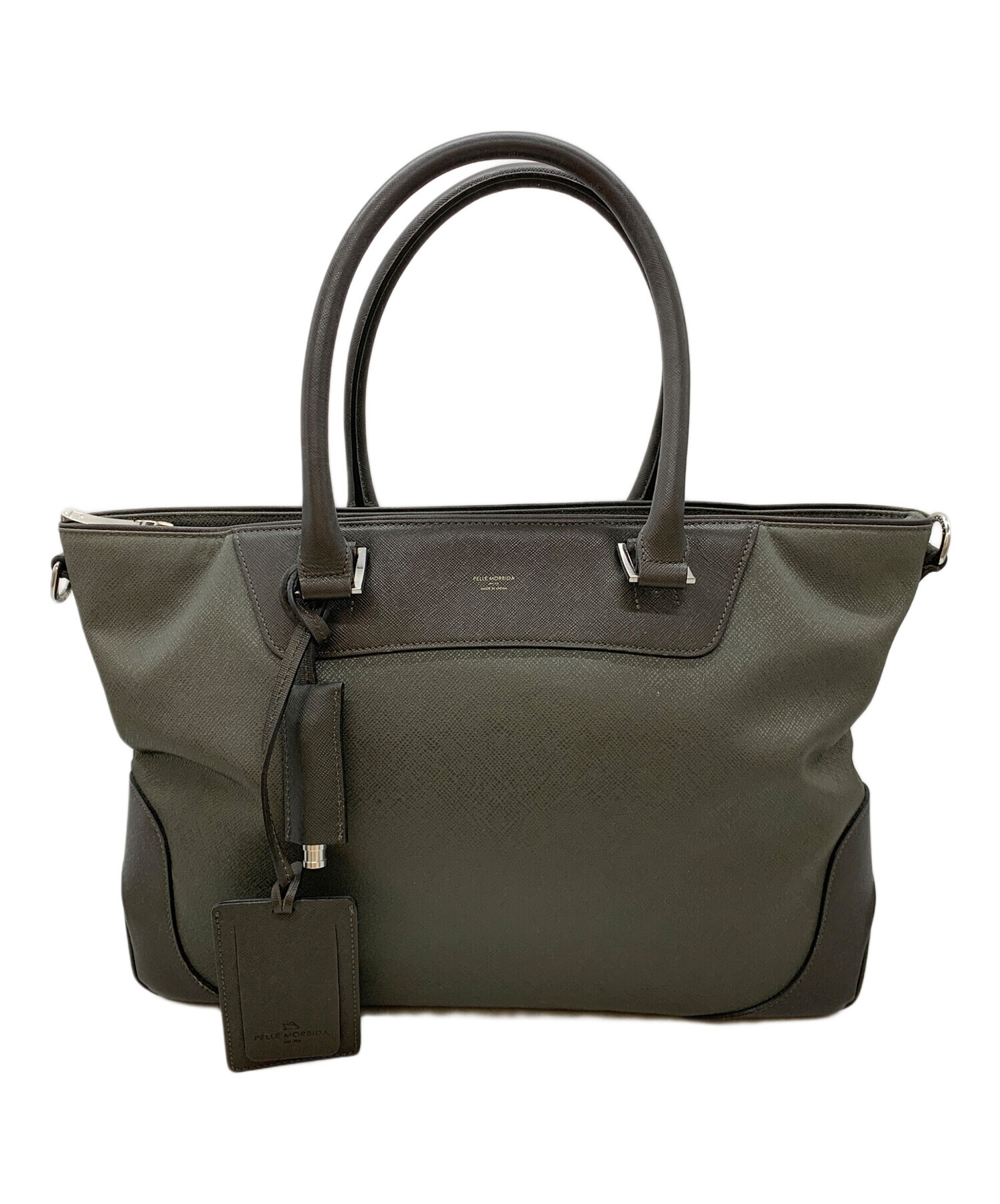 PELLE MORBIDA グレー ビジネスバッグ 2way 中古・古着通販】PELLE MORBIDA (ペッレモルビダ) 2WAYトートバッグ