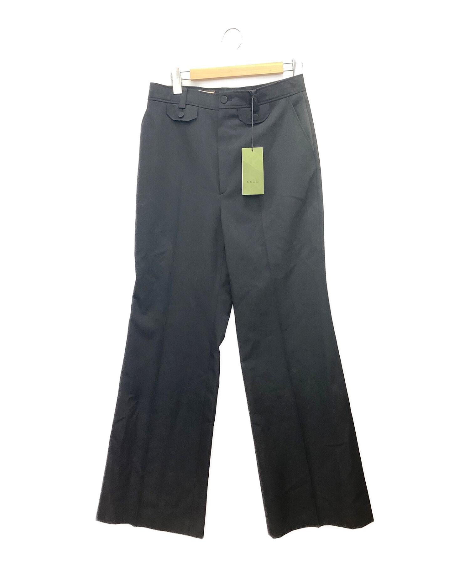 中古・古着通販】GUCCI (グッチ) フレアワイドパンツ ブラック サイズ