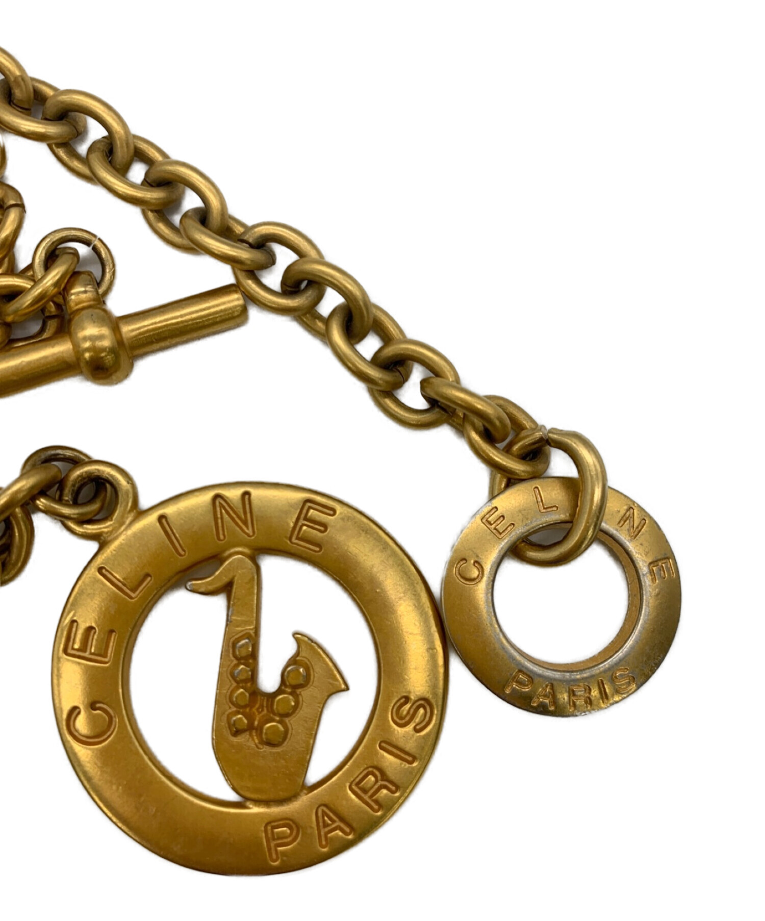 オールド　セリーヌ　ゴールドチェーンベルト　フラワー　レディース　y2k CELINE - 希少 オールド セリーヌ ゴールドチェーンベルト