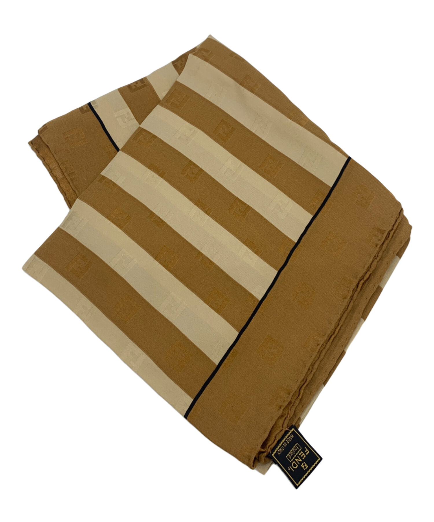 R106 フェンディ スカーフ ブラウン ベージュ レディース 中古・古着通販】FENDI (フェンディ) スカーフ ブラウン×ベージュ