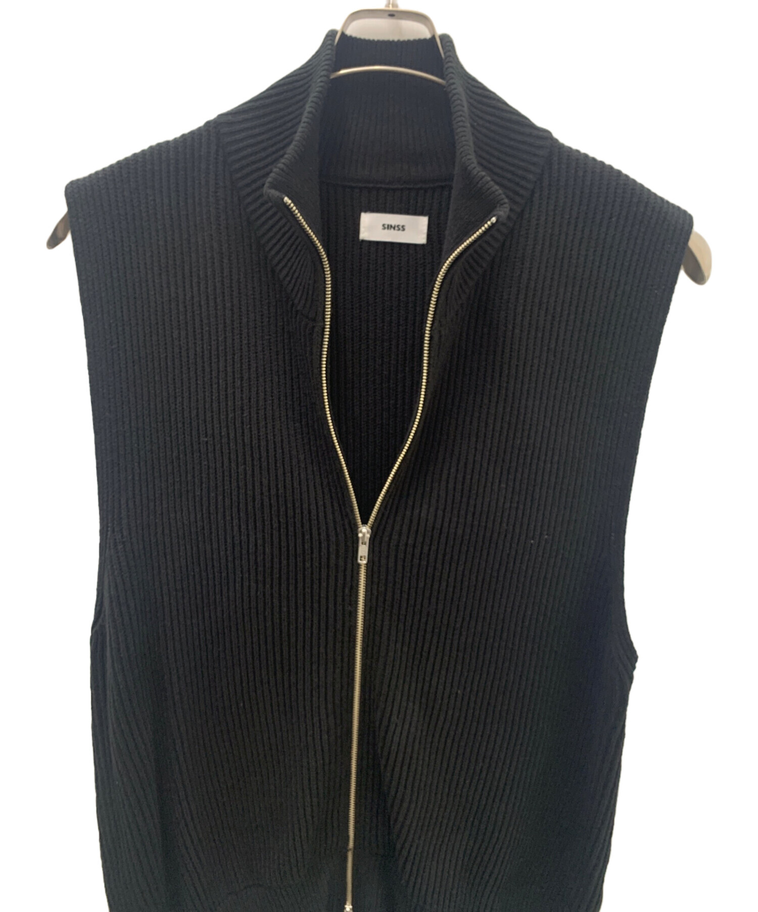 中古・古着通販】SINSS (シンス) ニットジップベスト ブラック