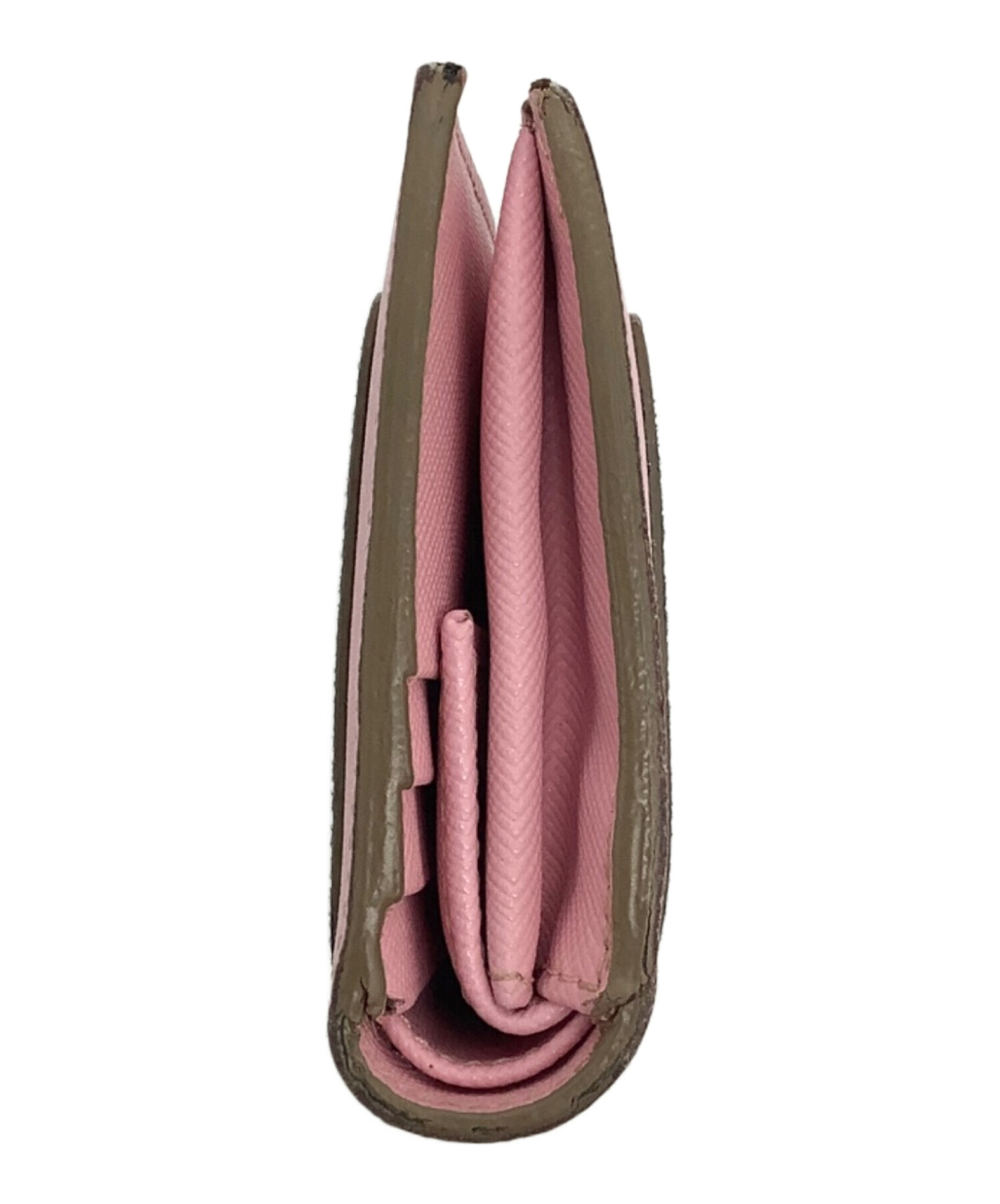 【新品未使用】MARNI 二つ折り財布 ブラウン/ピンク 中古・古着通販】MARNI (マルニ) 2つ折り財布 ピンク×ホワイト