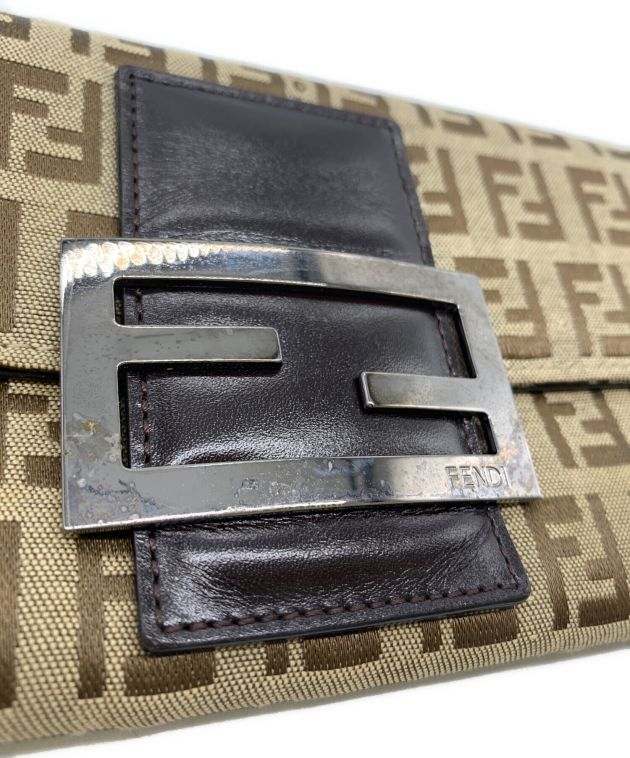 中古・古着通販】FENDI (フェンディ) 長財布 ズッカ柄 ブラウン