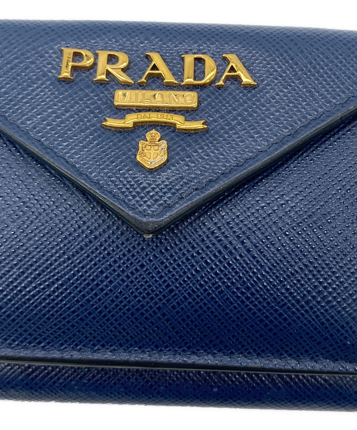 中古・古着通販】PRADA (プラダ) サフィアーノ 3つ折り財布 ネイビー