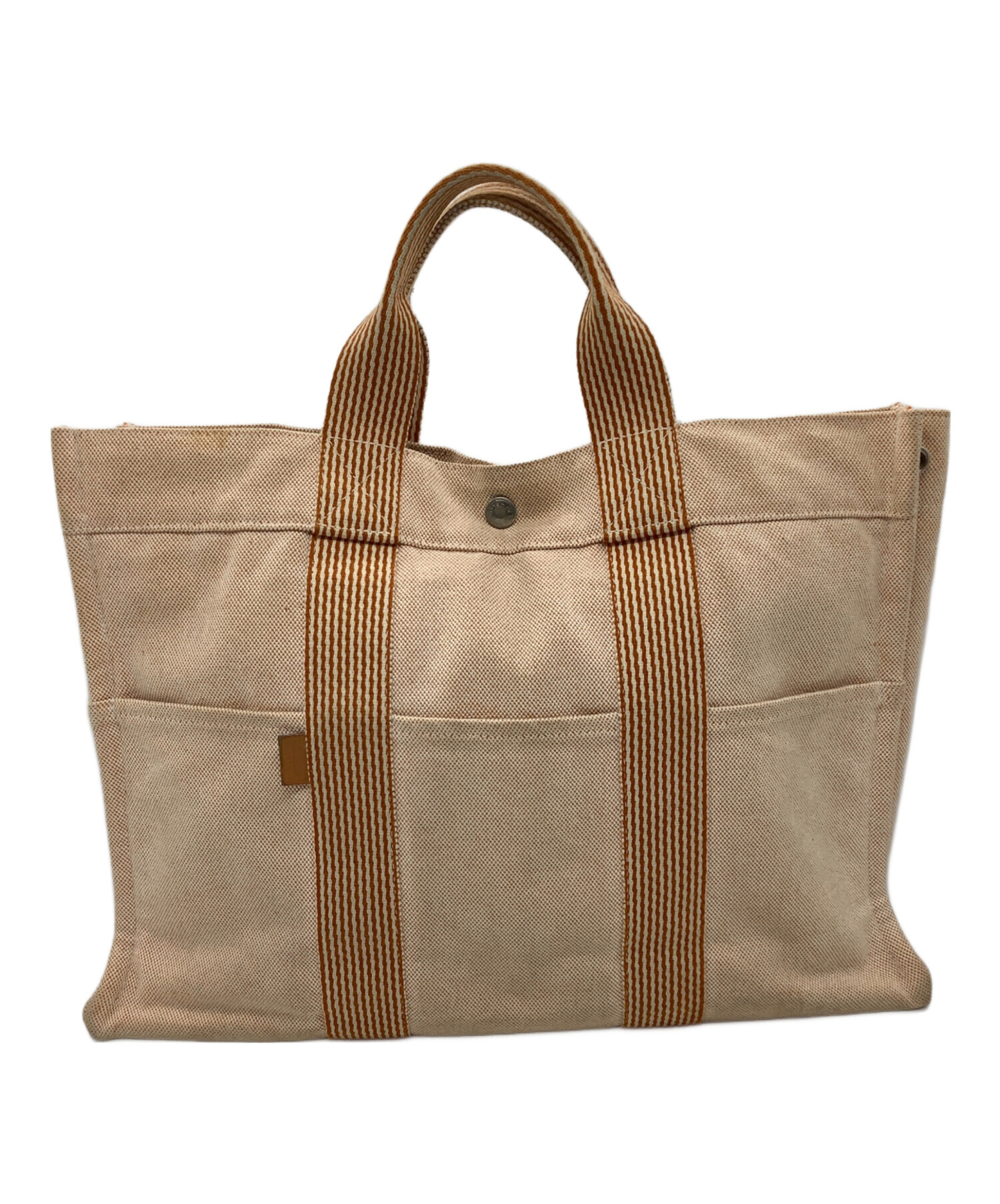 中古・古着通販】HERMES (エルメス) トートバッグ アイボリー×オレンジ