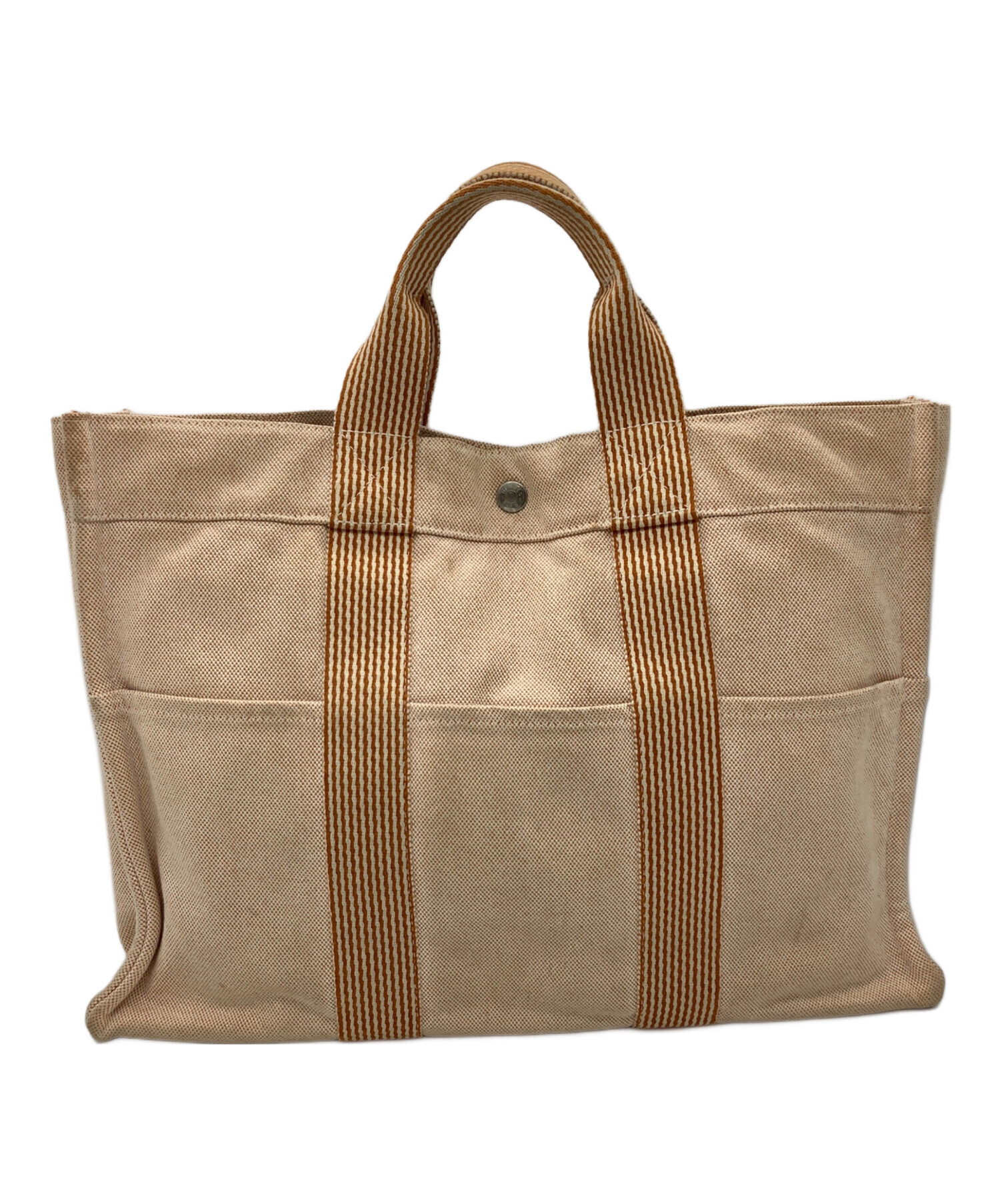 HERMES エルメス トートバッグ レディース 【古着】【中古】 中古・古着通販】HERMES (エルメス) トートバッグ アイボリー×オレンジ