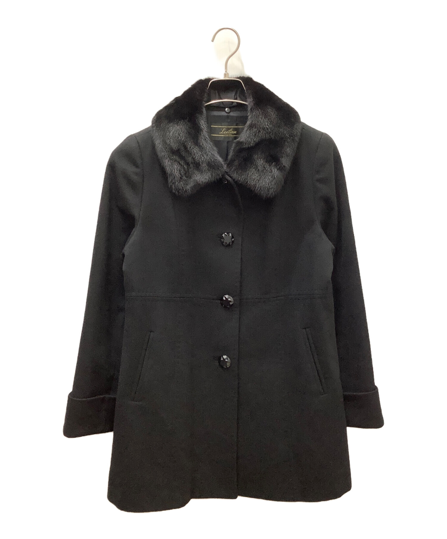 レリアン　カシミヤコート　11号 中古・古着通販】LEILIAN (レリアン) カシミヤコート ブラック サイズ