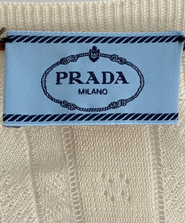 中古・古着通販】PRADA (プラダ) ラウンドネックニット ベージュ