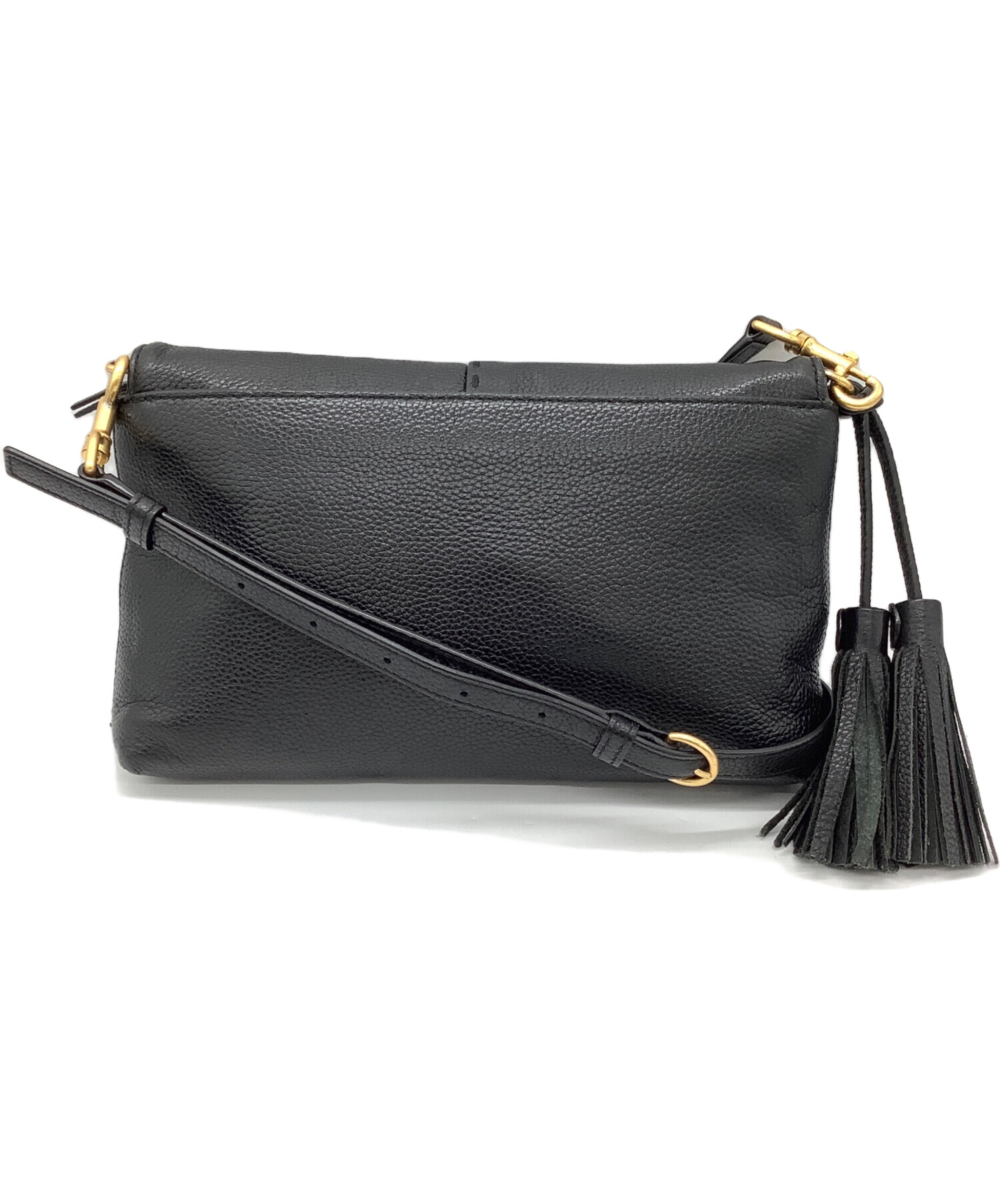 【新品・未使用】Tory Burch ブラック ショルダーバッグ TORY BURCH◇カメラバッグ/ショルダーバッグ/レザー/ブラック