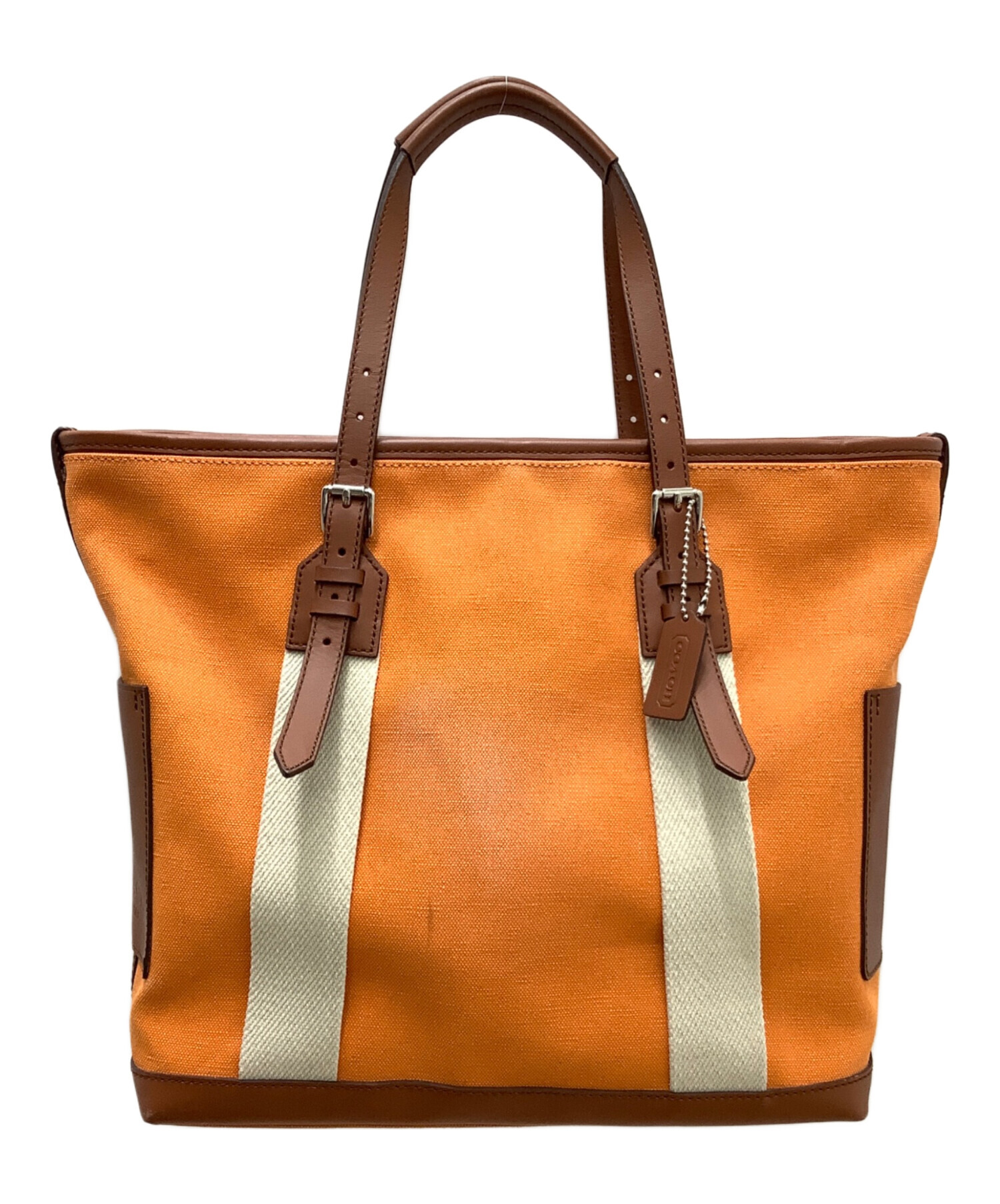 中古・古着通販】COACH (コーチ) Bleeker City Canvas Tote オレンジ 