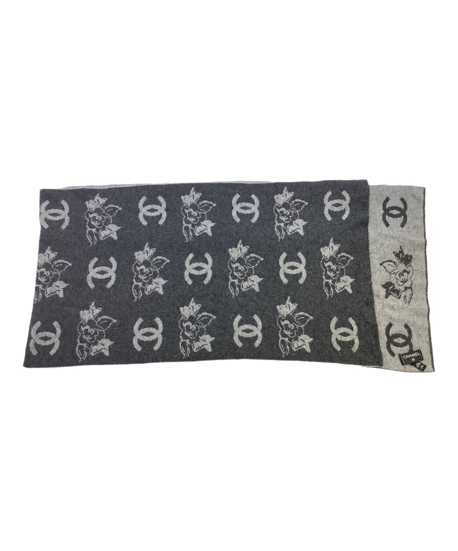 中古・古着通販】CHANEL (シャネル) カシミヤストール グレー 