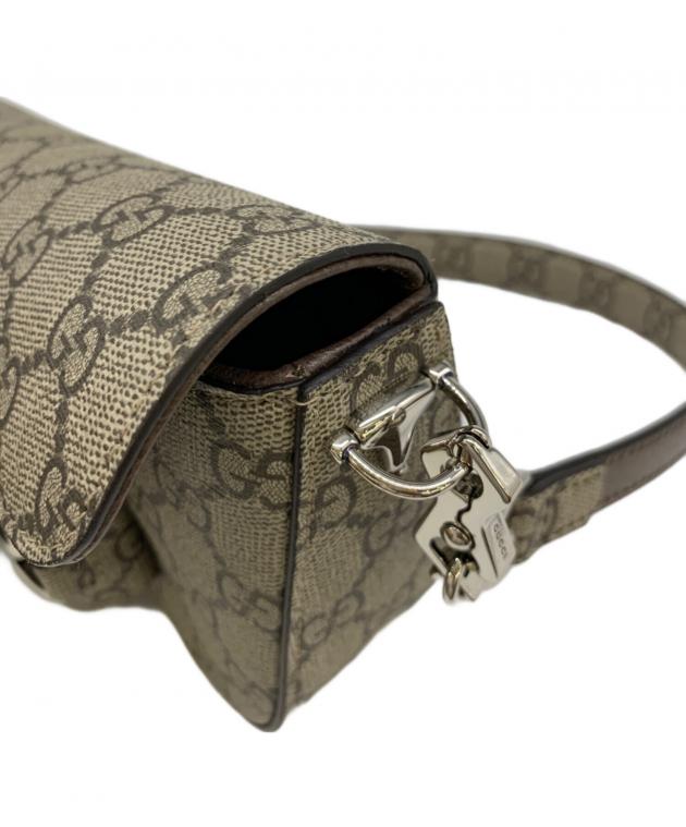 中古・古着通販】GUCCI (グッチ) ホースビットショルダーバッグ グレー