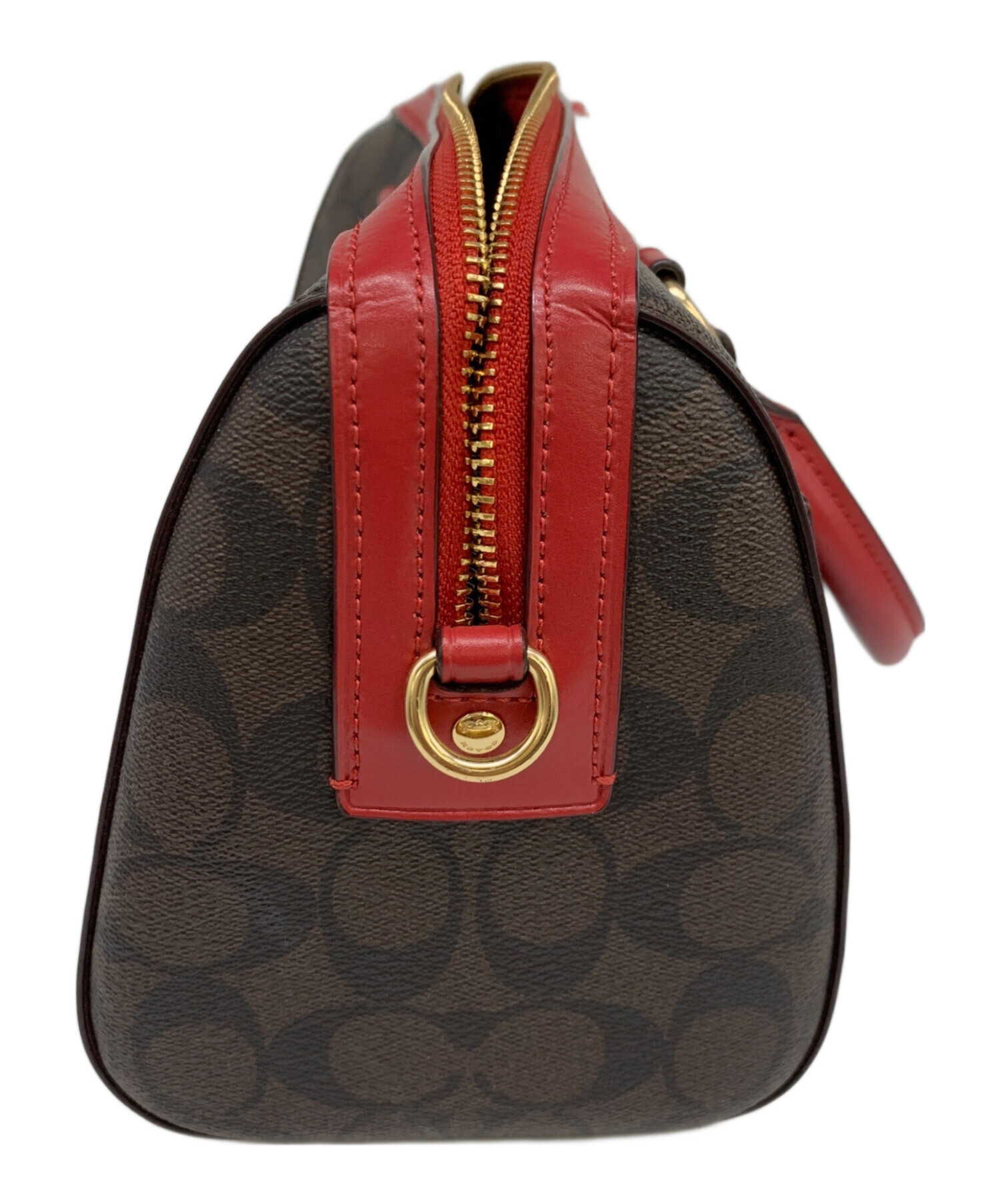 中古・古着通販】COACH (コーチ) ハンドバッグ ブラウン×レッド 