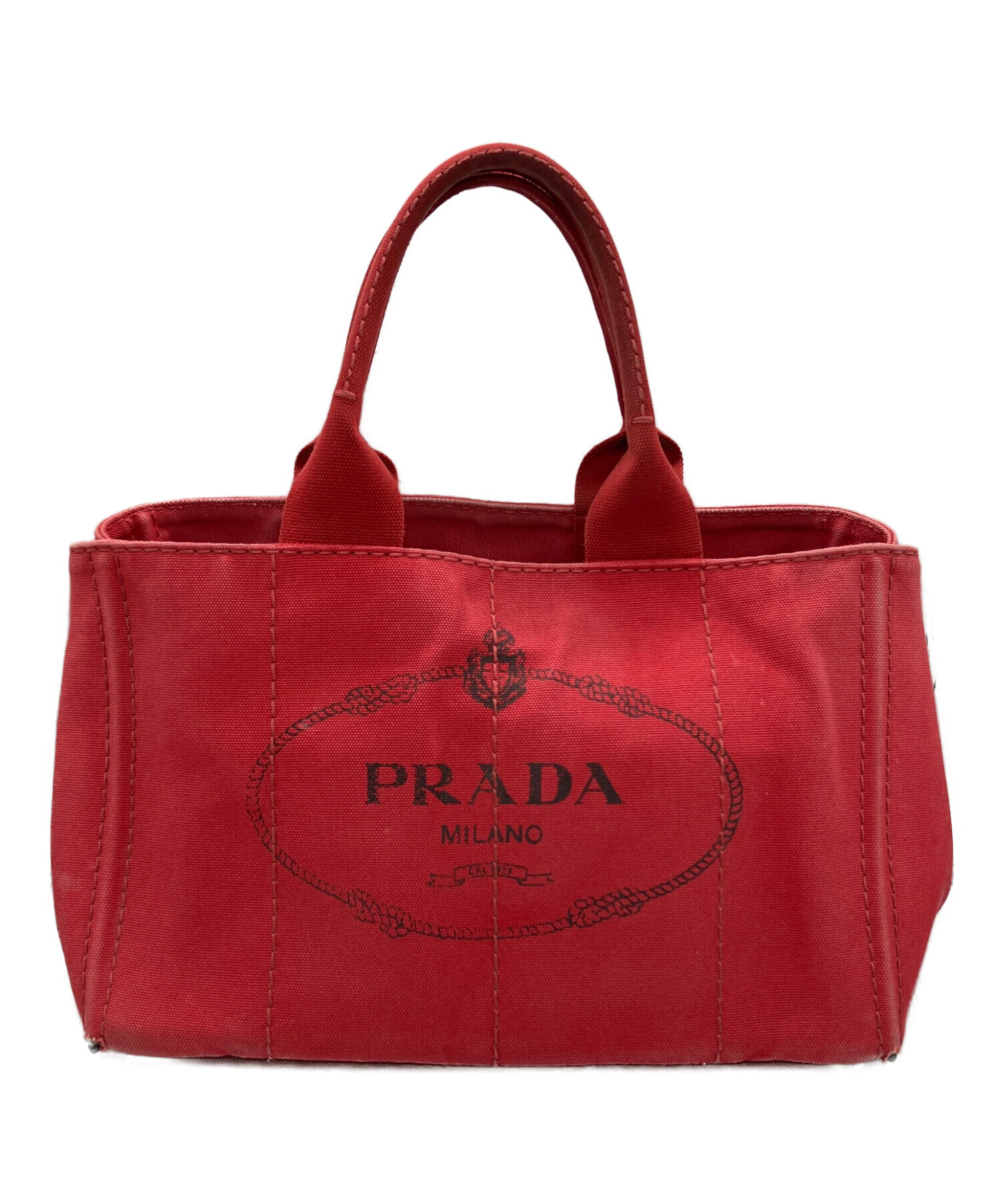 中古・古着通販】PRADA (プラダ) ハンドバッグ カナパ レッド