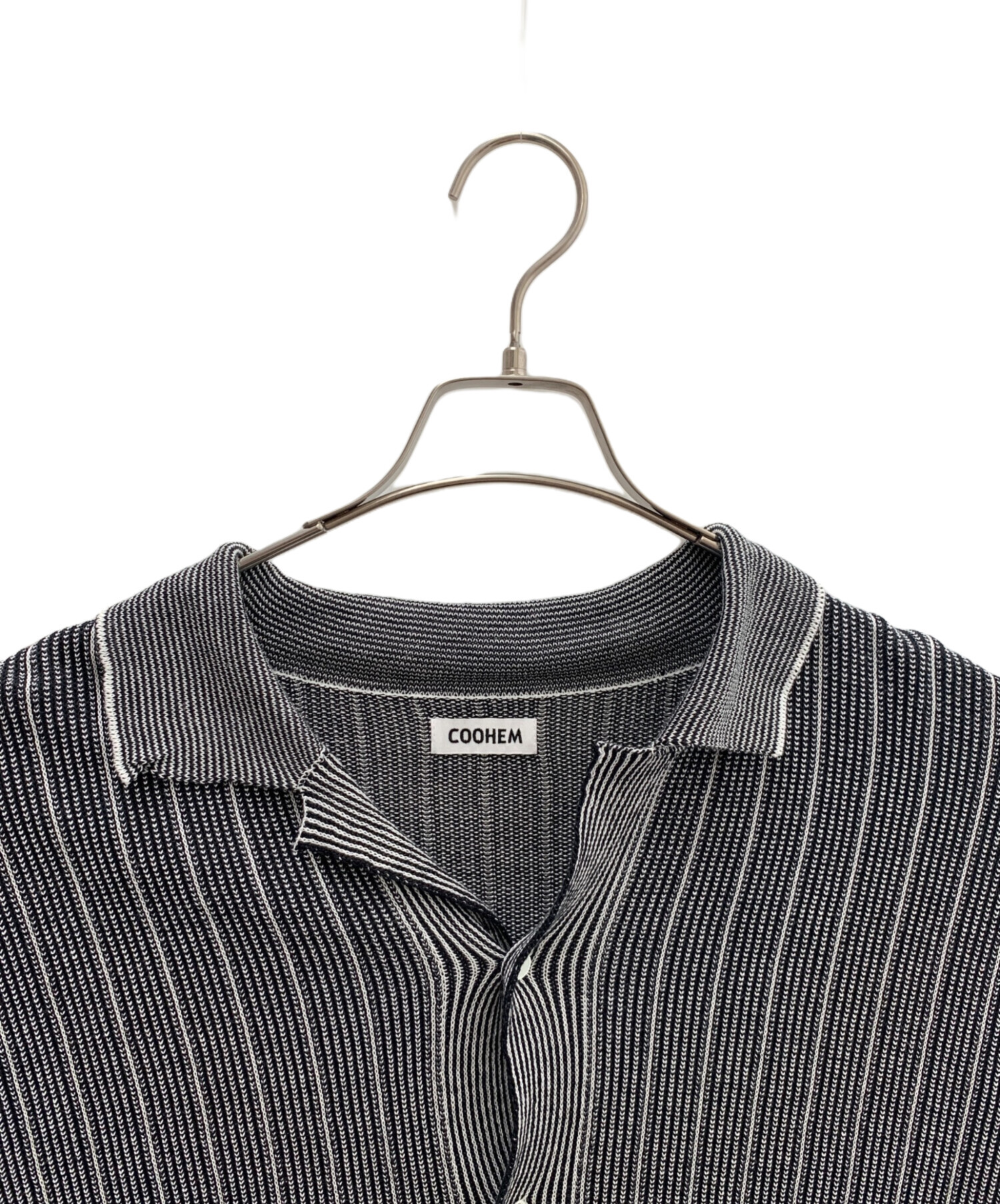 中古・古着通販】Coohem (コーヘン) COTTON STRIPE KNIT SHIRT 