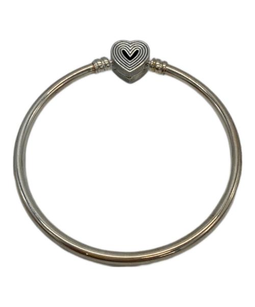 PANDORAシルバーバングル 中古・古着通販】PANDORA (パンドラ) ハートモチーフバングル
