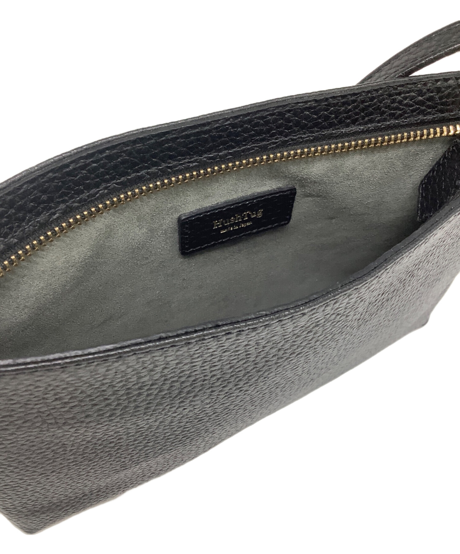 中古・古着通販】Hush Tug (ハッシュタグ) レザーサコッシュ ブラック