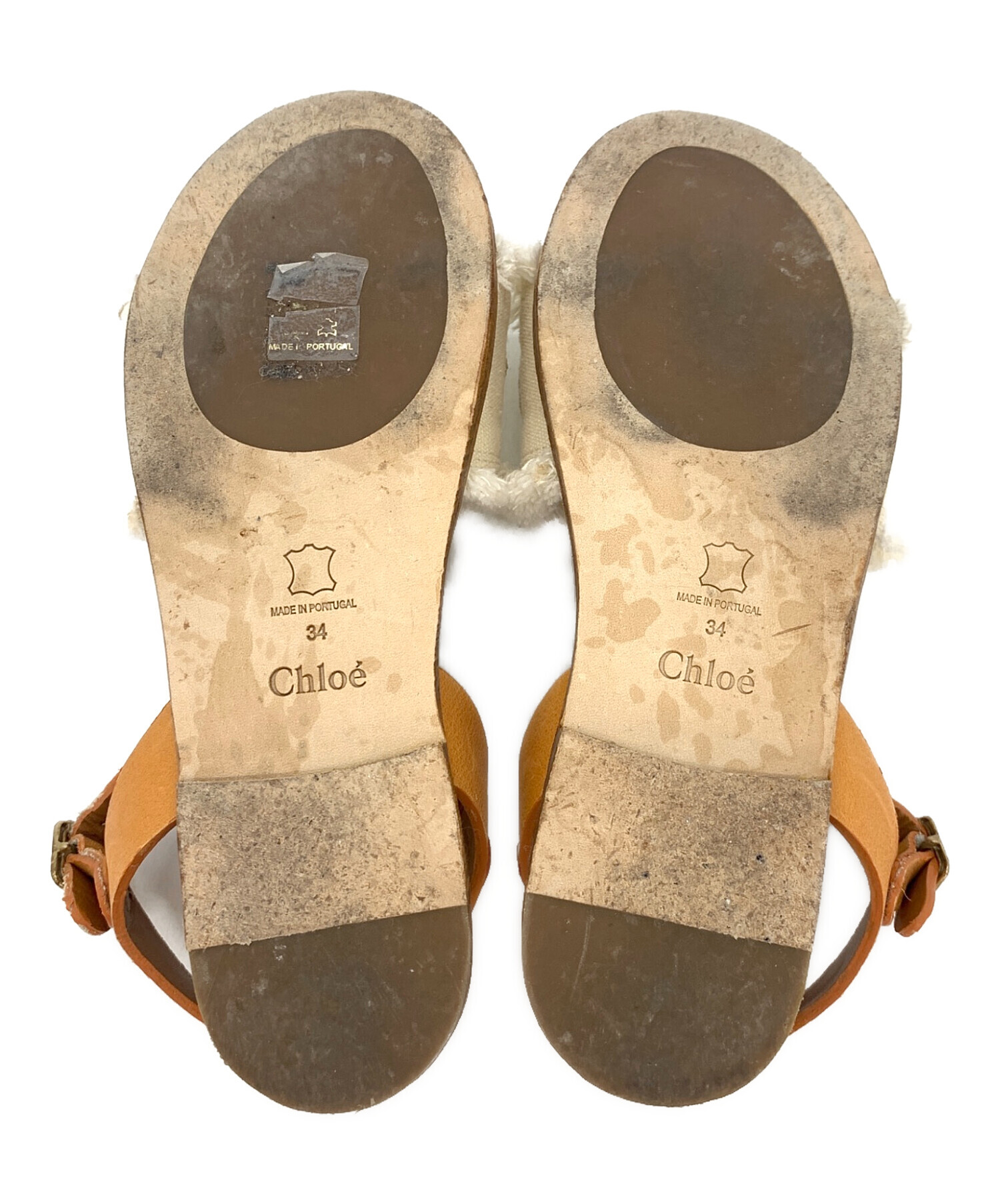 中古・古着通販】Chloe (クロエ) ロゴサンダル ブラウン サイズ:22