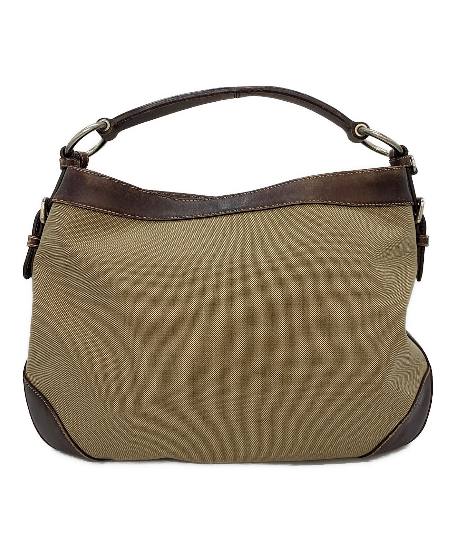 PRADA プラダ ロゴジャガード トートバッグ キャンバス ブラウン