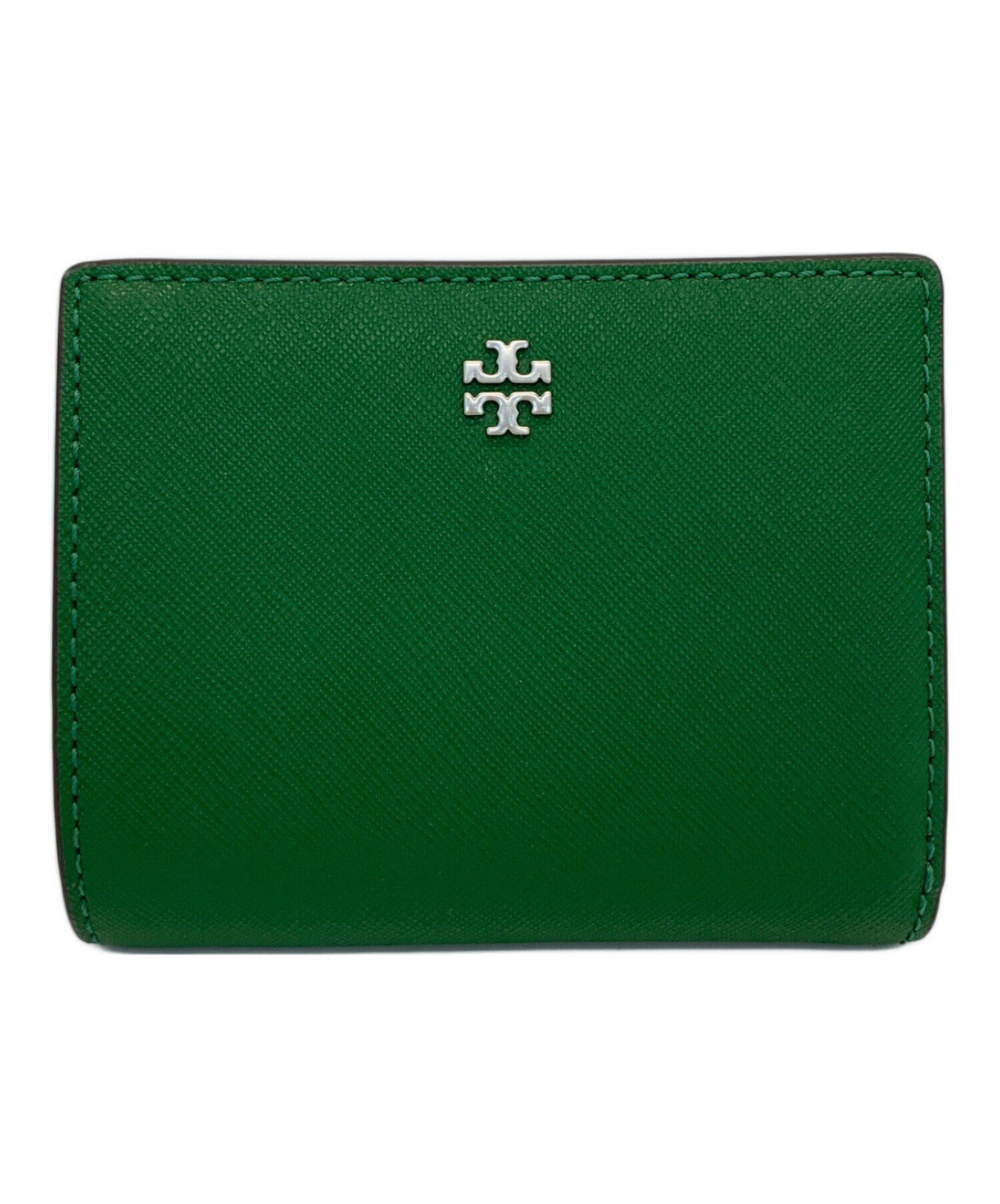未使用 TORY BURCH トリーバーチ　レザー二つ折り財布　グリーン 中古・古着通販】TORY BURCH (トリーバーチ) 2つ折り財布