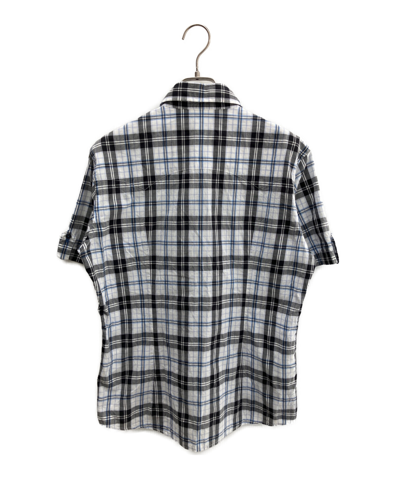 【未使用•タグ付✨】バーバリーブラックレーベル メガチェック BD半袖シャツ 中古・古着通販】BURBERRY BLACK LABEL (バーバリーブラックレーベル