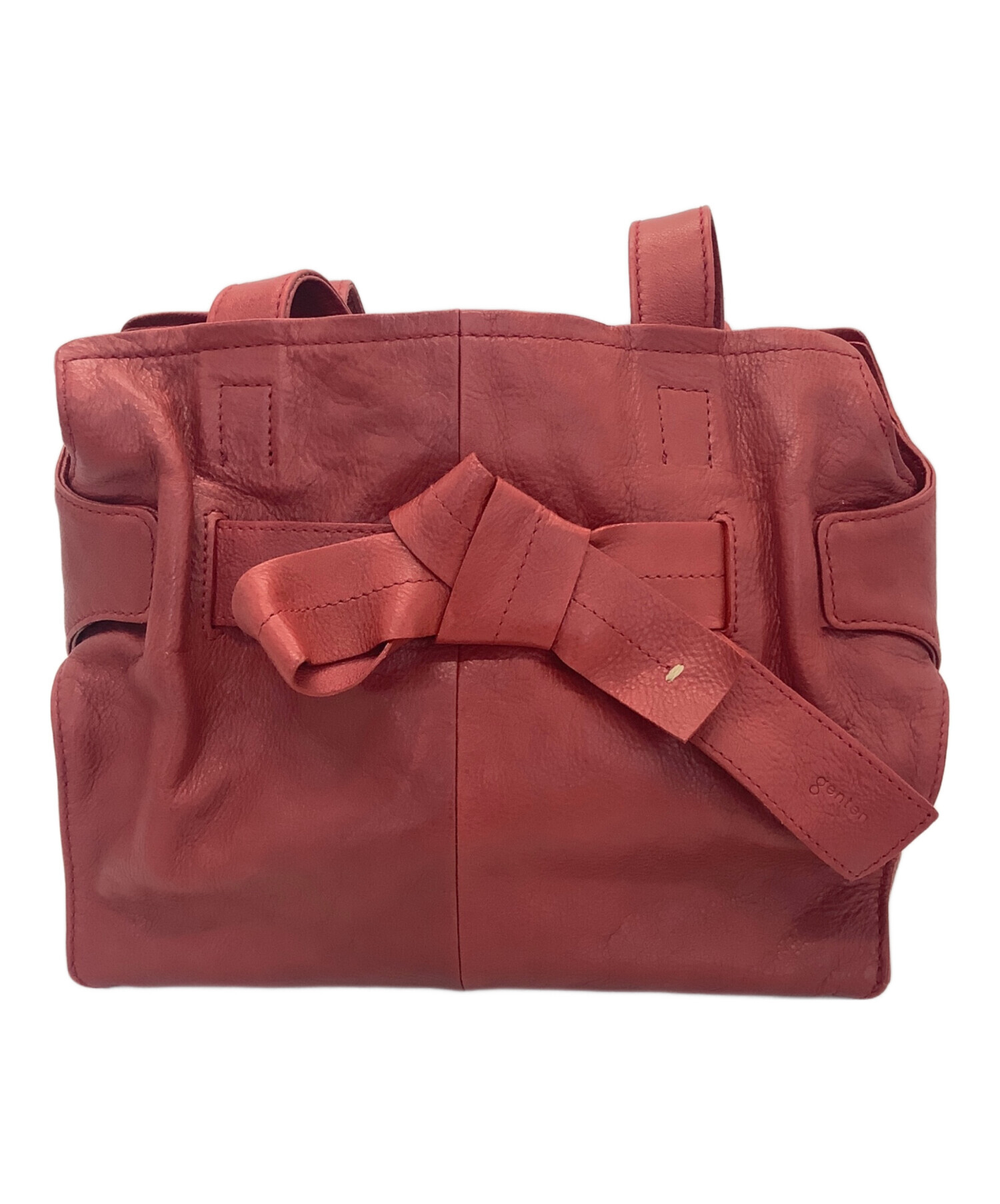 中古・古着通販】genten (ゲンテン) レザーハンドバッグ レッド 