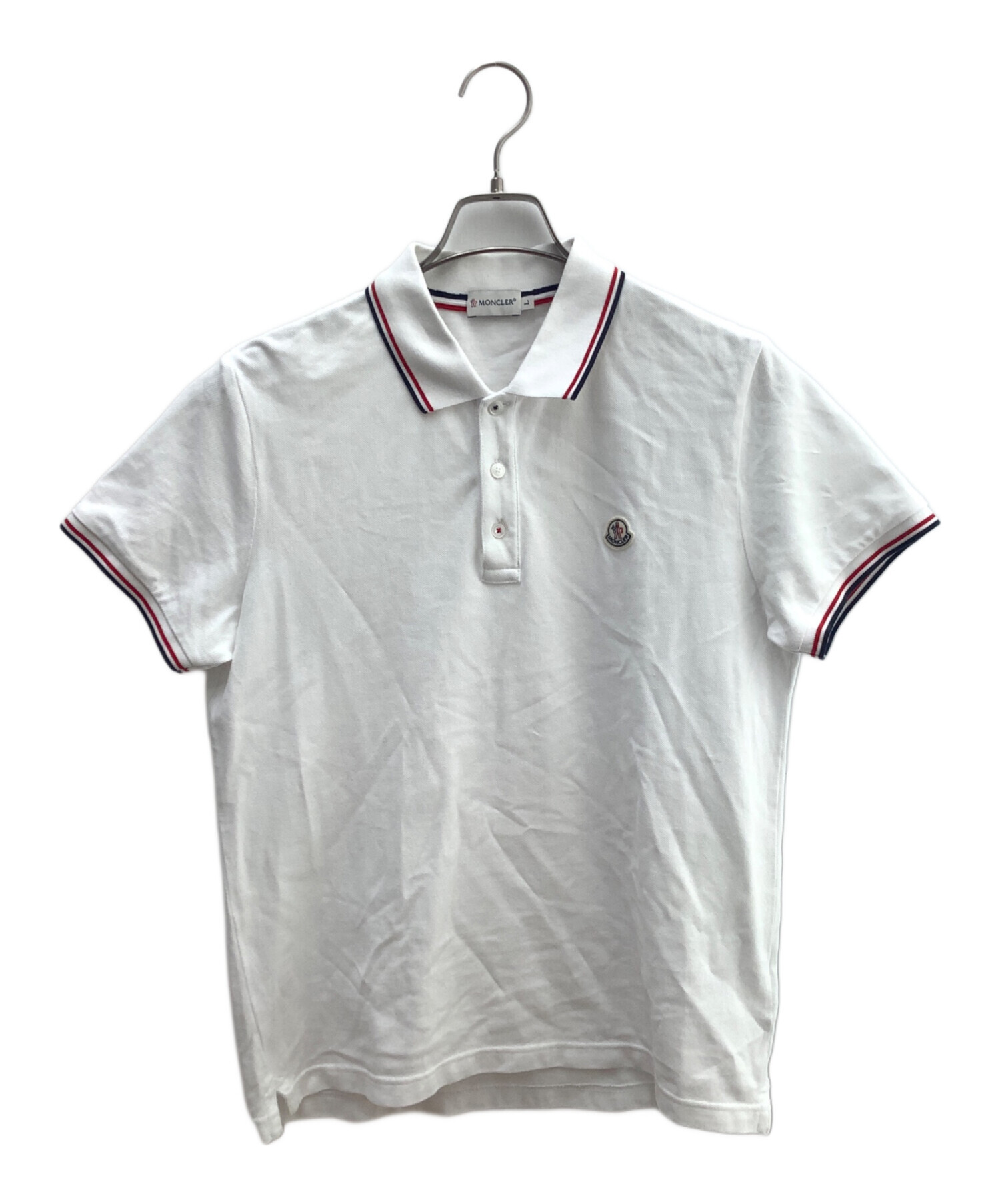 中古・古着通販】MONCLER (モンクレール) ポロシャツ ホワイト サイズ