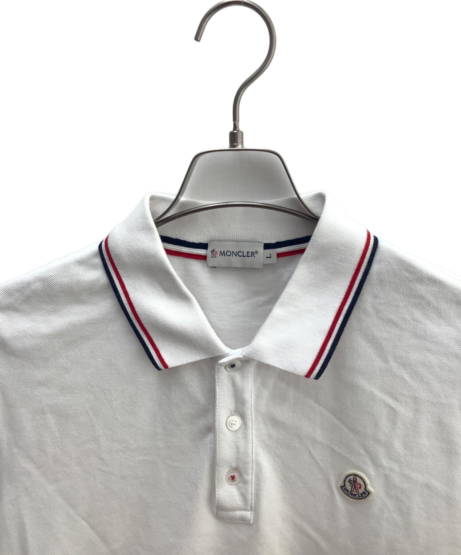 中古・古着通販】MONCLER (モンクレール) ポロシャツ ホワイト サイズ