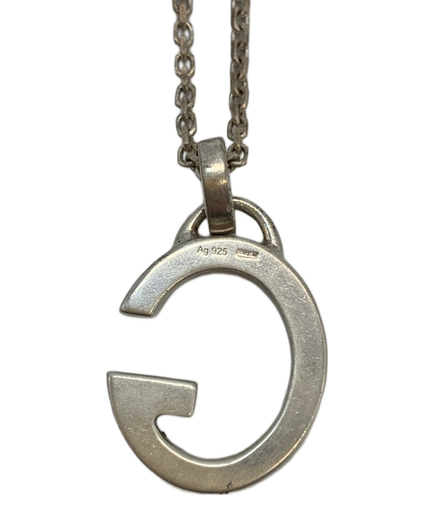 正規品 GUCCI グッチ レア シルバー ロゴ　 ネックレス 中古 美品 中古・古着通販】GUCCI (グッチ) Gロゴネックレス シルバー｜ブランド