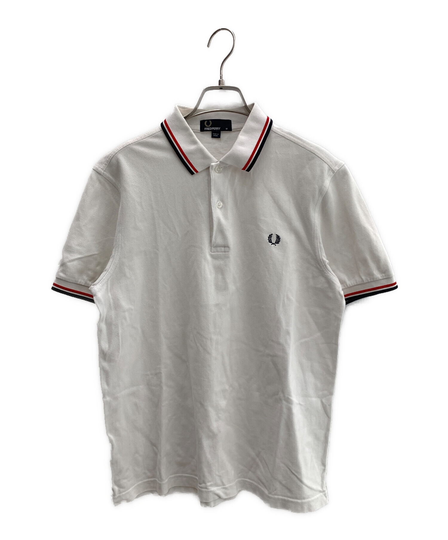 新品未使用タグ付き　Fred Perry ホワイト ポロシャツ Mサイズ 中古・古着通販】FRED PERRY (フレッドペリー) ポロシャツ ホワイト
