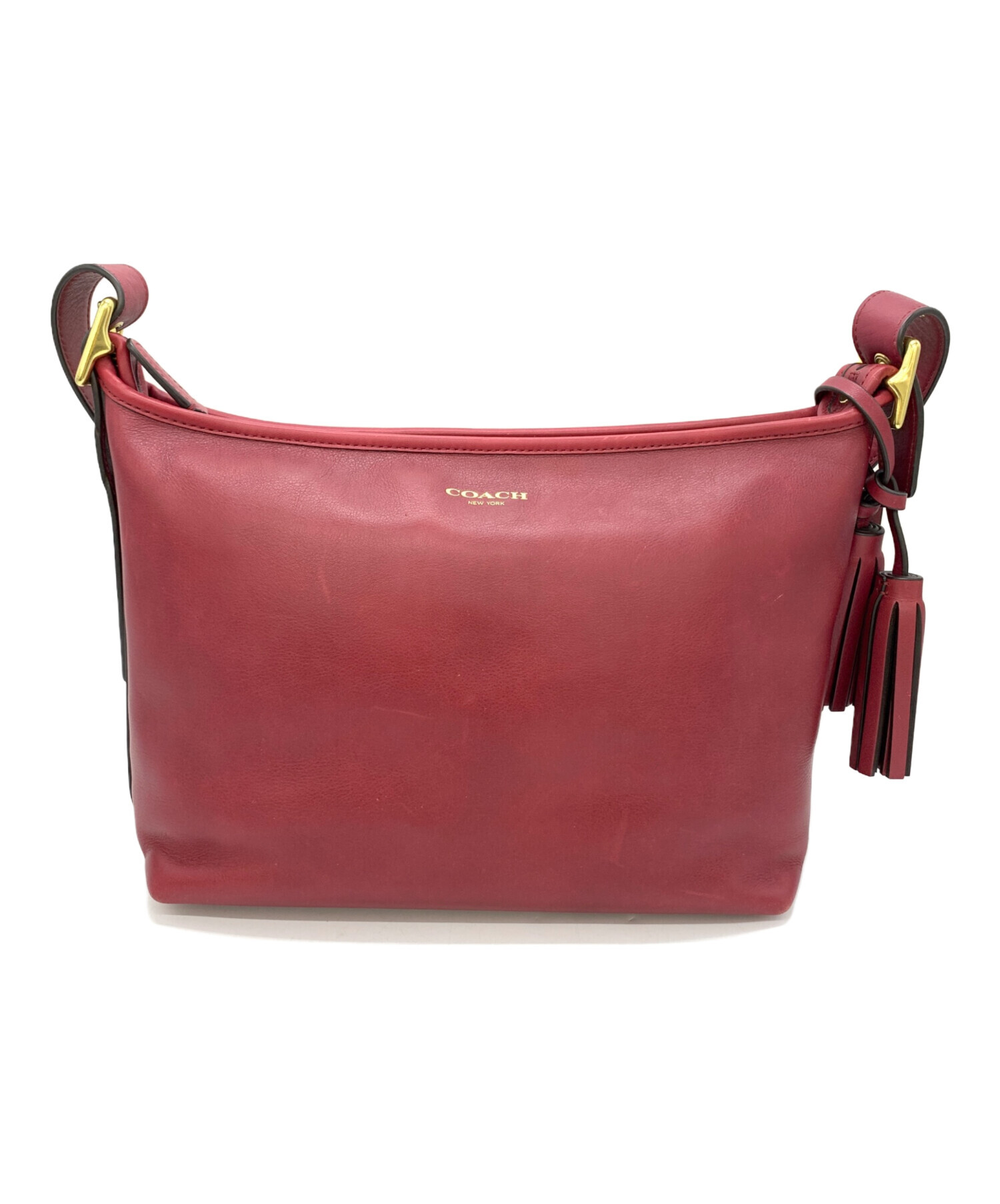 【本物保証】 美品 コーチ COACH ワンショルダーバッグ タッセル レザー 赤系 F23309 COACH（コーチ） ワンショルダーバッグ タッセル レザー 赤系 F23309