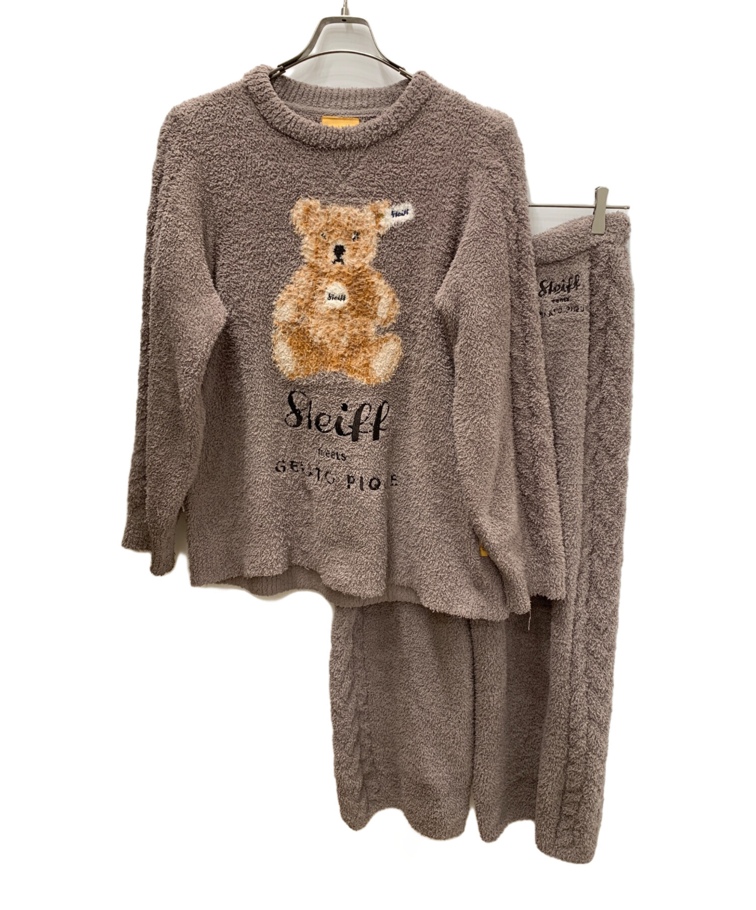 ジェラートピケ　くま　セットアップ ジェラートピケ・セットアップ茶色フリーサイズ ジェラートピケ くま