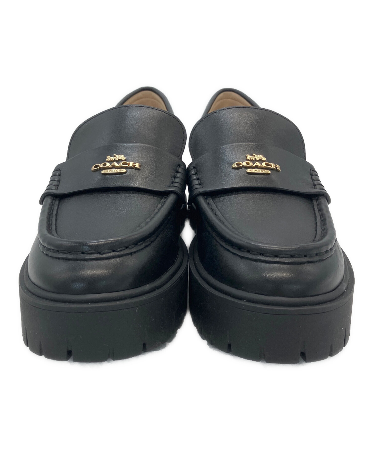 中古・古着通販】COACH (コーチ) ルーシーローファー ブラック サイズ