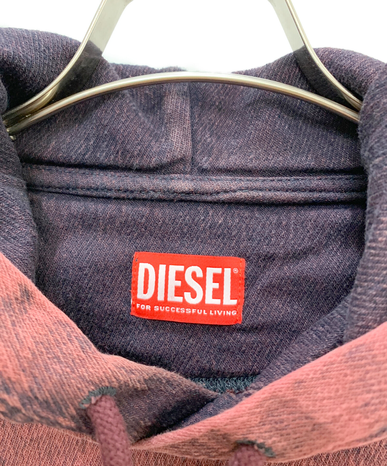 中古・古着通販】DIESEL (ディーゼル) プルオーバーパーカー レッド 