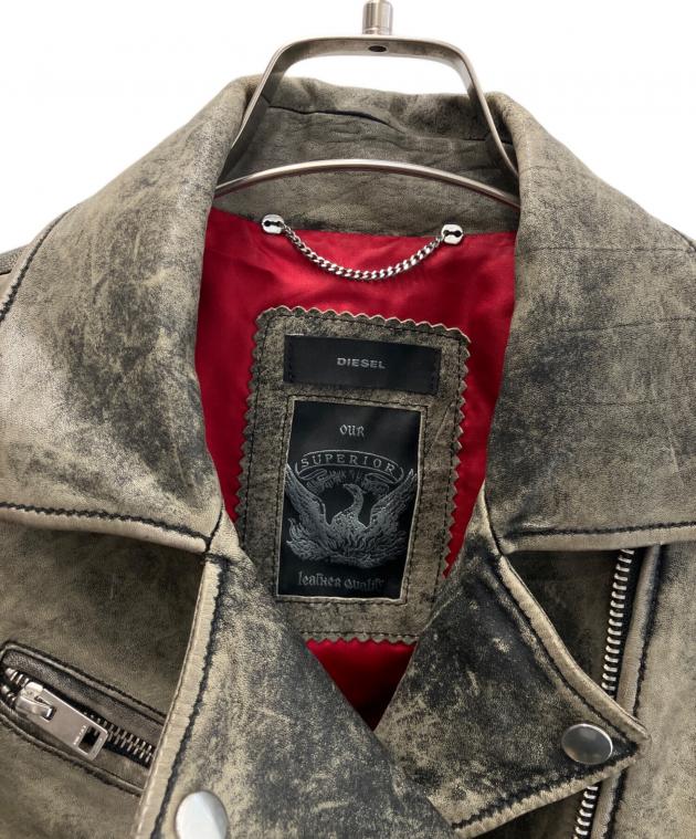 中古・古着通販】DIESEL (ディーゼル) ライダースジャケット グレー